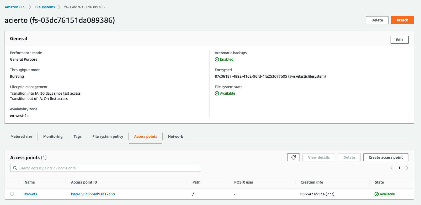 OpenShift EFS Access Point